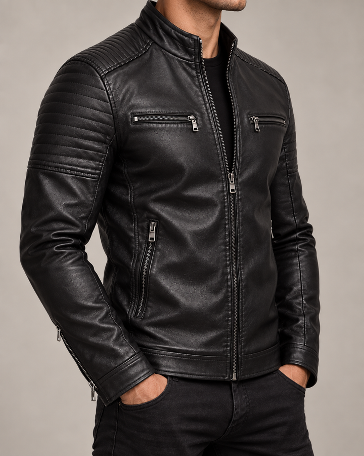 Bradley Leather Zip-Up Jacket