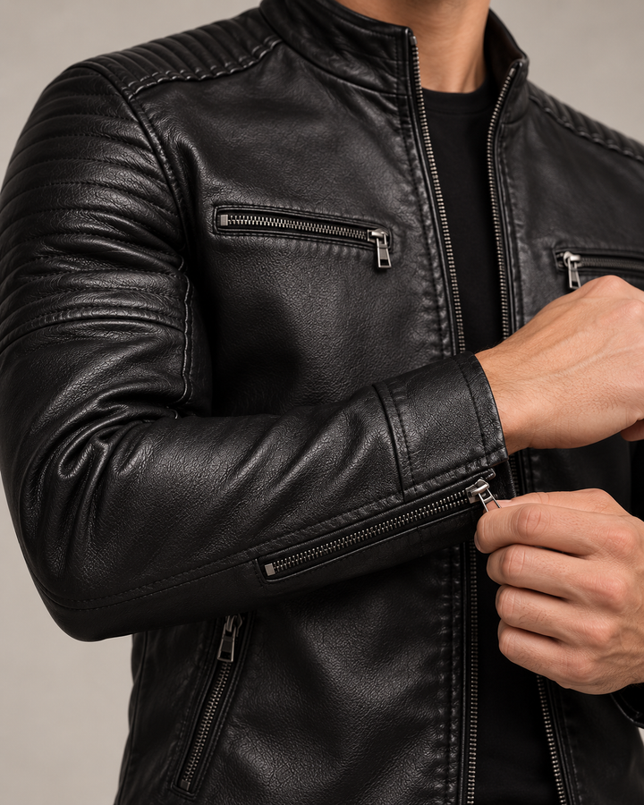 Bradley Leather Zip-Up Jacket