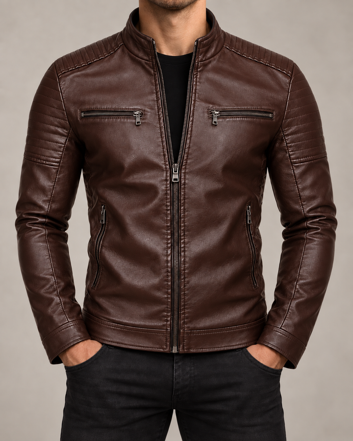 Bradley Leather Zip-Up Jacket