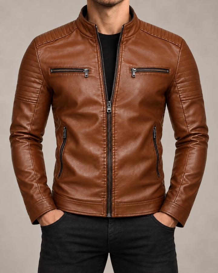 Bradley Leather Zip-Up Jacket
