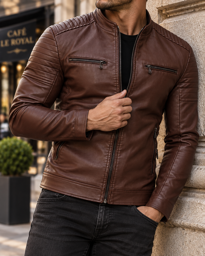 Bradley Leather Zip-Up Jacket