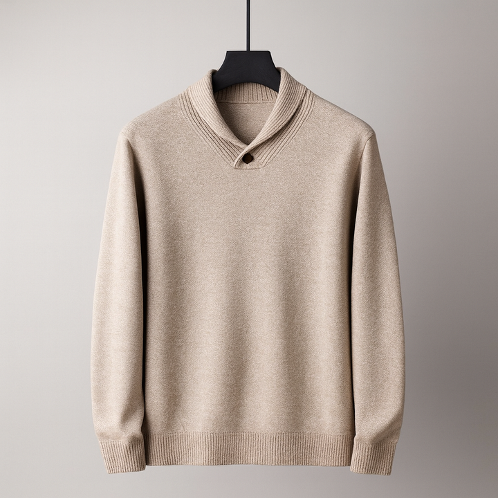 Men's Merino Wool Shawl Collar Sweater | Savoni
