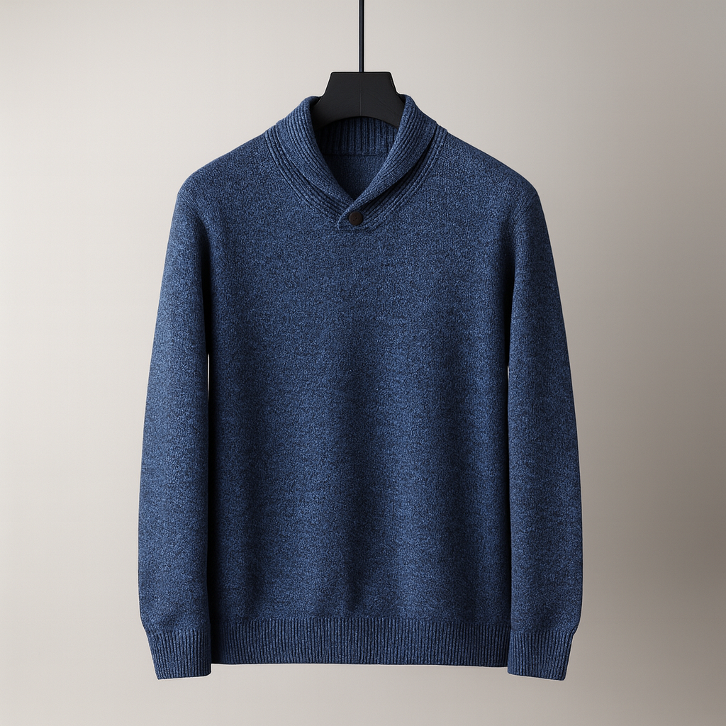 Men's Merino Wool Shawl Collar Sweater | Savoni