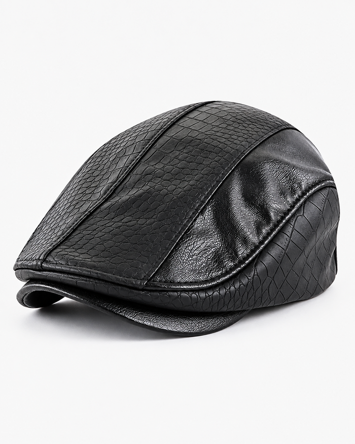 Montari Leather Flat Cap