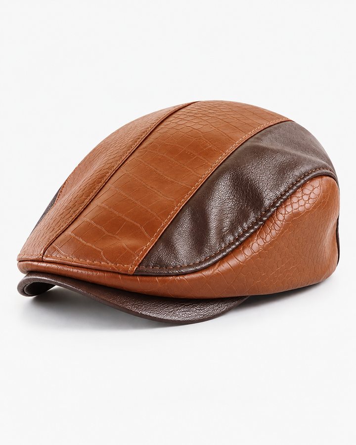 Montari Leather Flat Cap