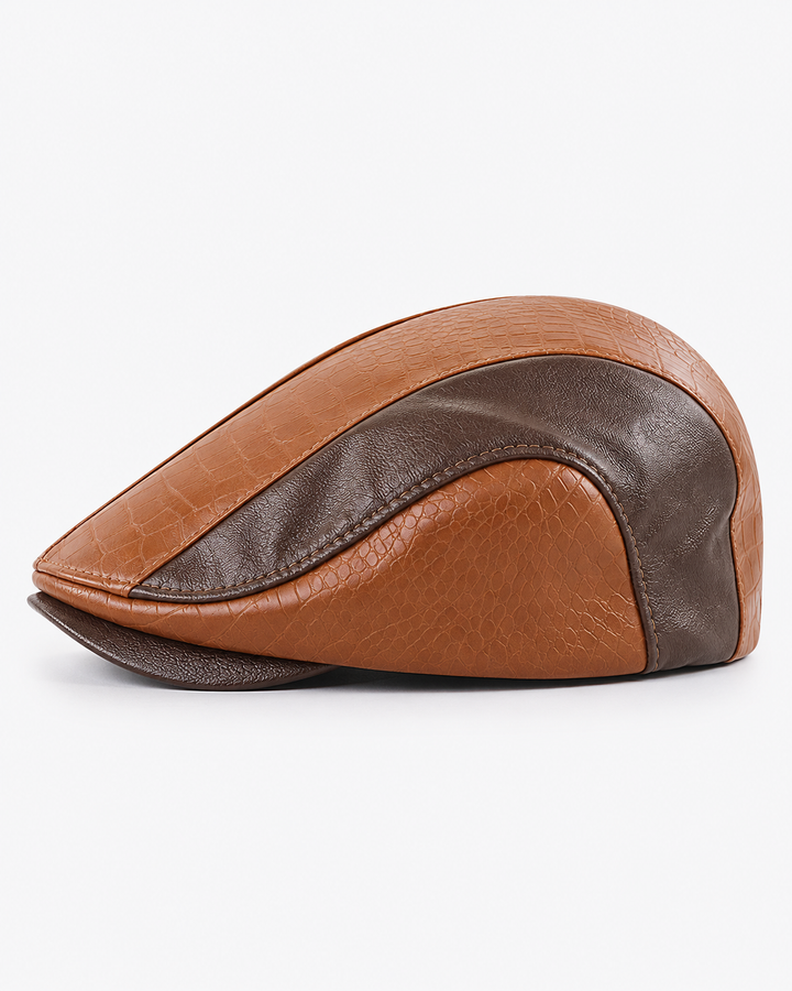 Montari Leather Flat Cap