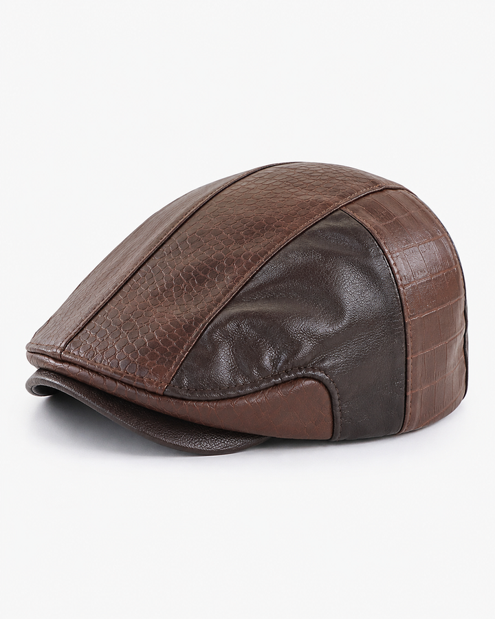 Montari Leather Flat Cap