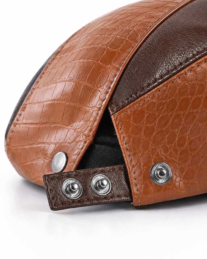 Montari Leather Flat Cap