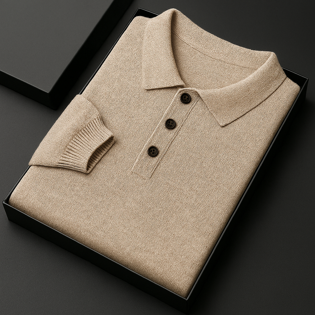 Merino Wool Button-Up Polo – Men's Knit Shirt | Arden