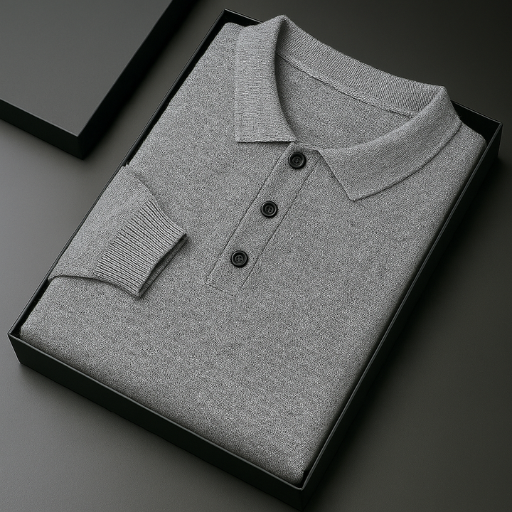 Merino Wool Button-Up Polo – Men's Knit Shirt | Arden