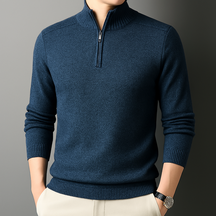 Quarter-Zip Sweater – Men's Wool Blend Knit | Savoni