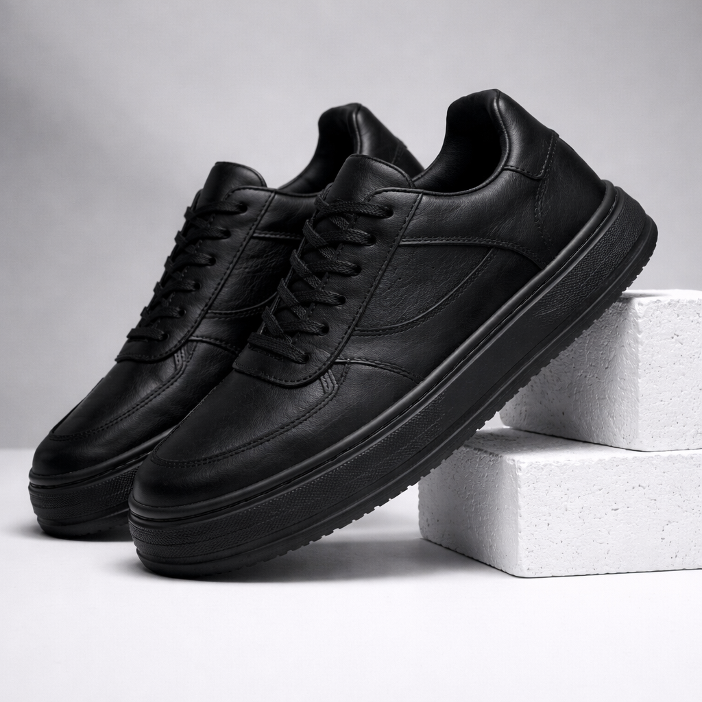 Savoni Men's Leather Lace-Up Sneakers