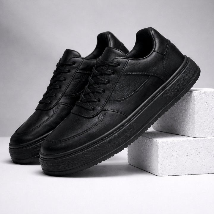 Savoni Men's Leather Lace-Up Sneakers