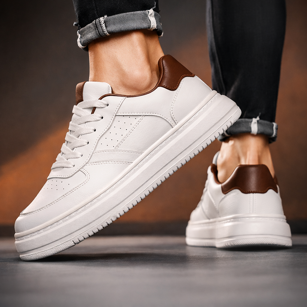 Savoni Men's Leather Lace-Up Sneakers