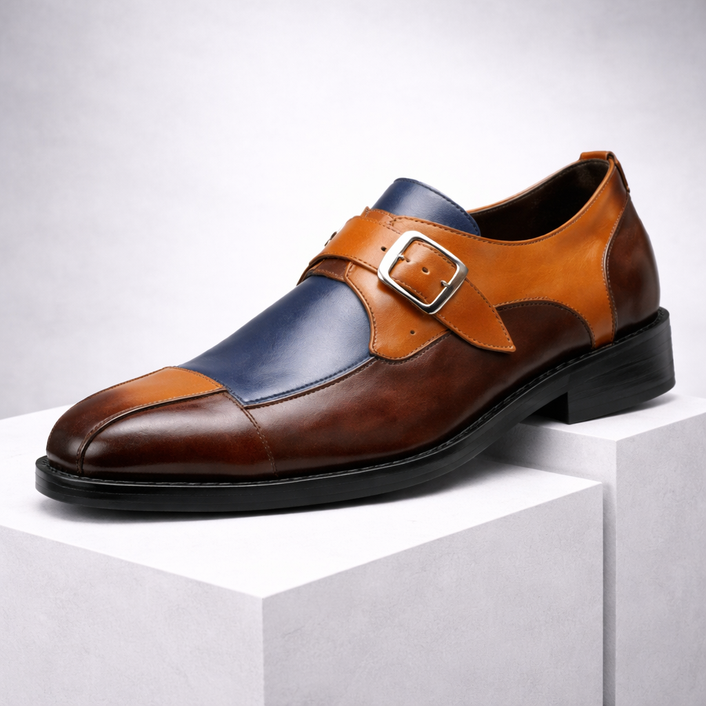 Men's Genuine Leather Loafers with Monk Strap | Santino
