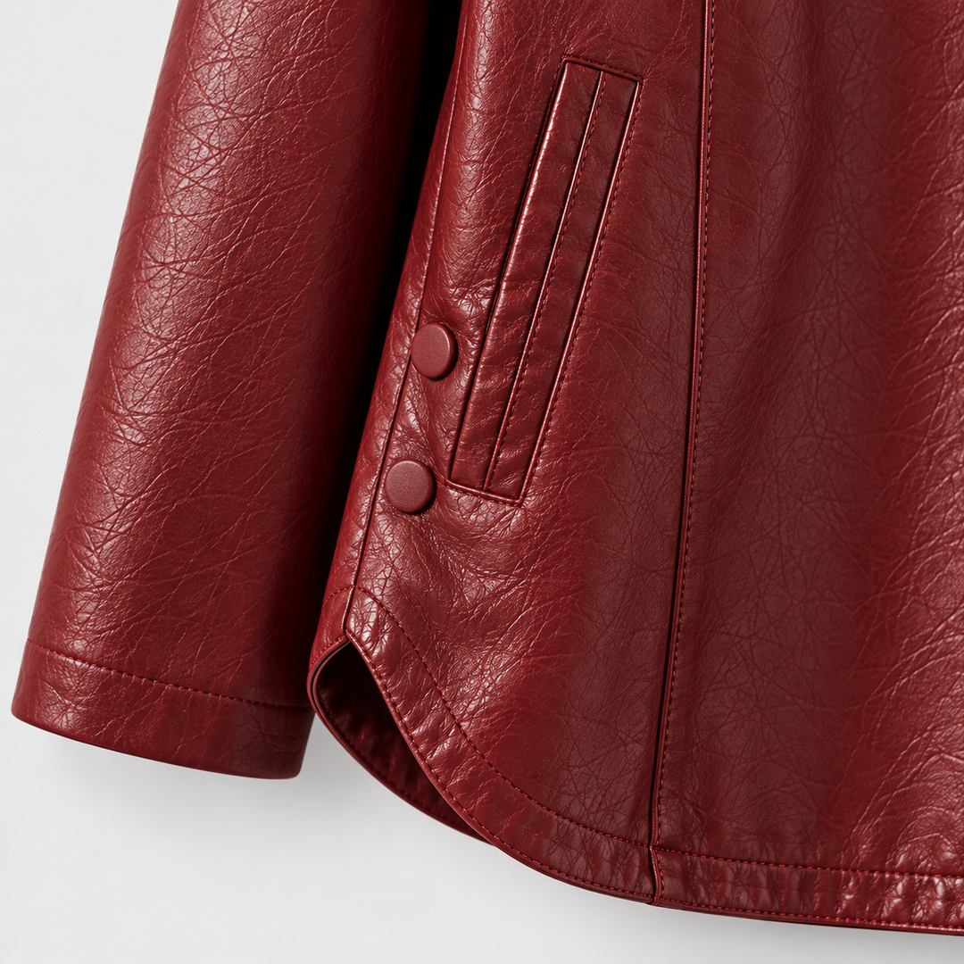 Avana Genuine Leather Hooded Jacket