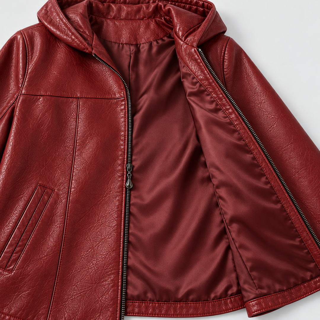 Avana Genuine Leather Hooded Jacket
