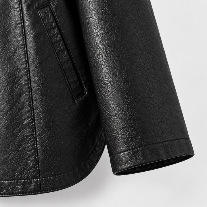 Avana Genuine Leather Hooded Jacket