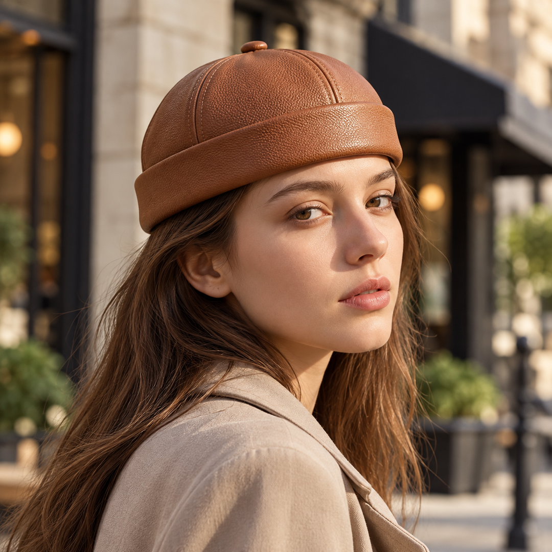 Marino Leather Docker Cap