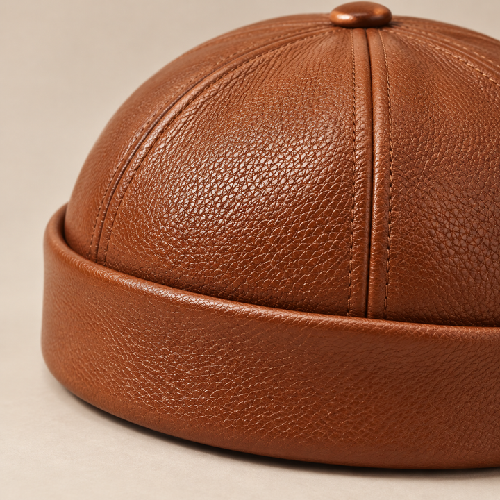 Marino Leather Docker Cap