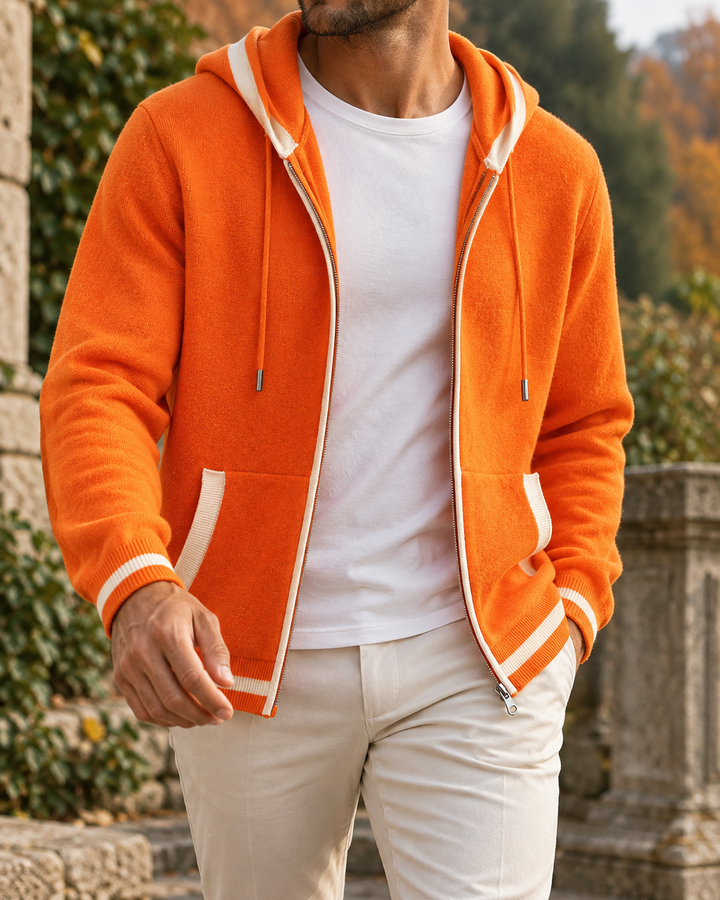 Dario Merino Wool Zip-Up Hoodie