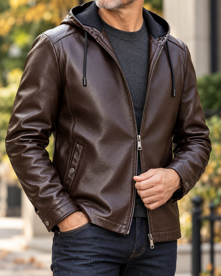 Bruno Hooded Leather Jacket