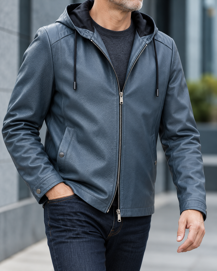 Bruno Hooded Leather Jacket