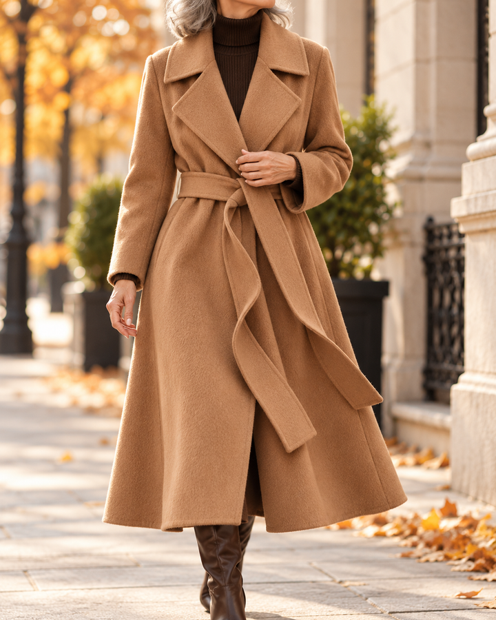 Livia Belted Wool Wrap Coat