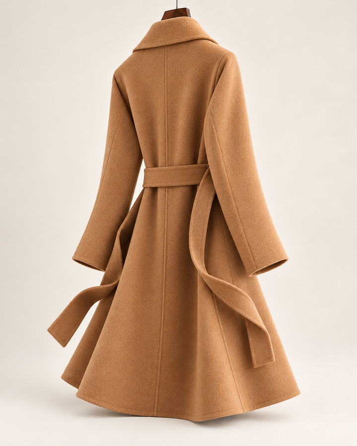 Livia Belted Wool Wrap Coat