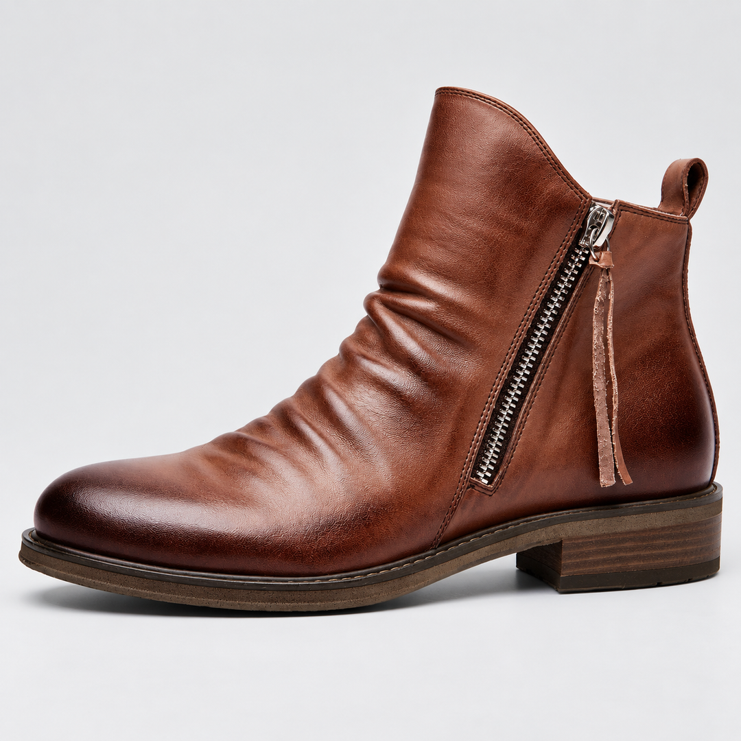 Mason Leather SIde-Zip Boots