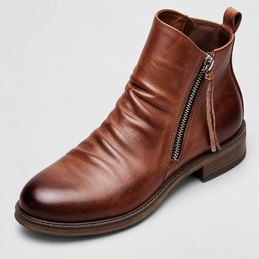 Mason Leather SIde-Zip Boots