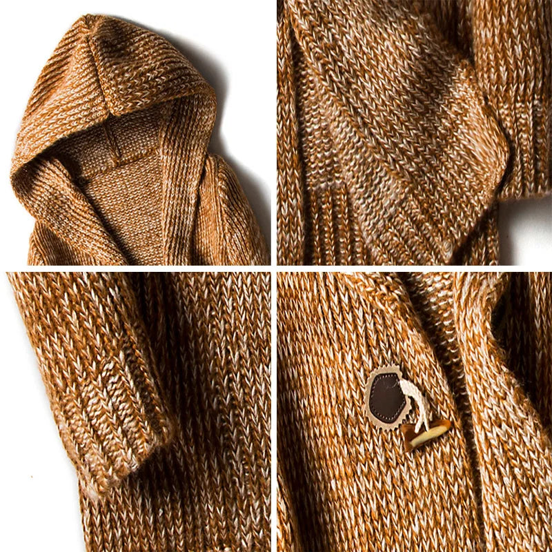 Hooded Cardigan – Men's Wool Blend Knit Sweater | Mason
