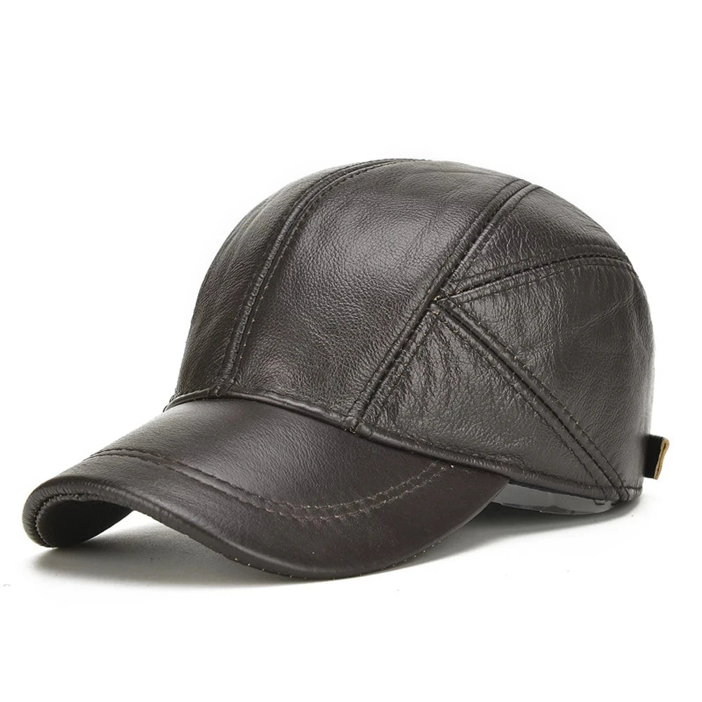 Leather Vintage Cap – Men's Adjustable Genuine Leather Hat | Verano
