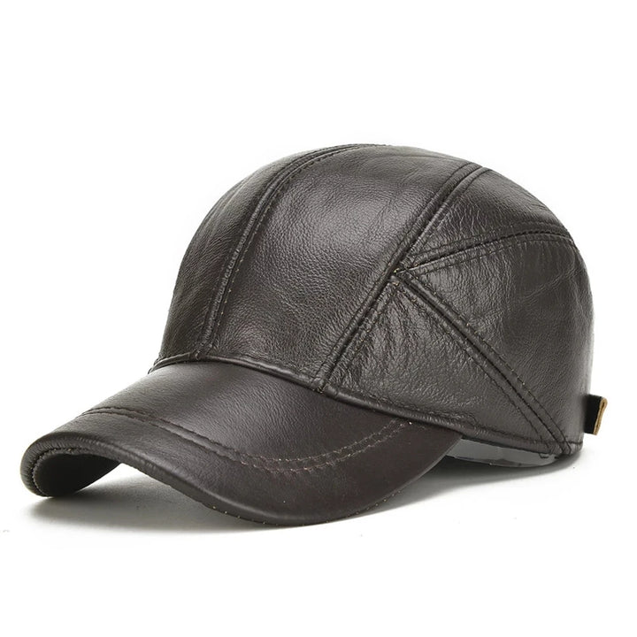 Leather Vintage Cap – Men's Adjustable Genuine Leather Hat | Verano