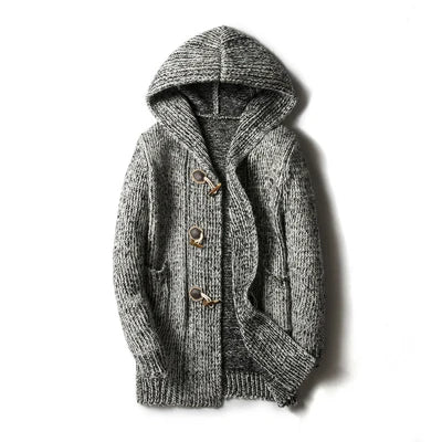 Hooded Cardigan – Men's Wool Blend Knit Sweater | Mason