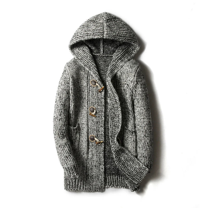 Hooded Cardigan – Men's Wool Blend Knit Sweater | Mason