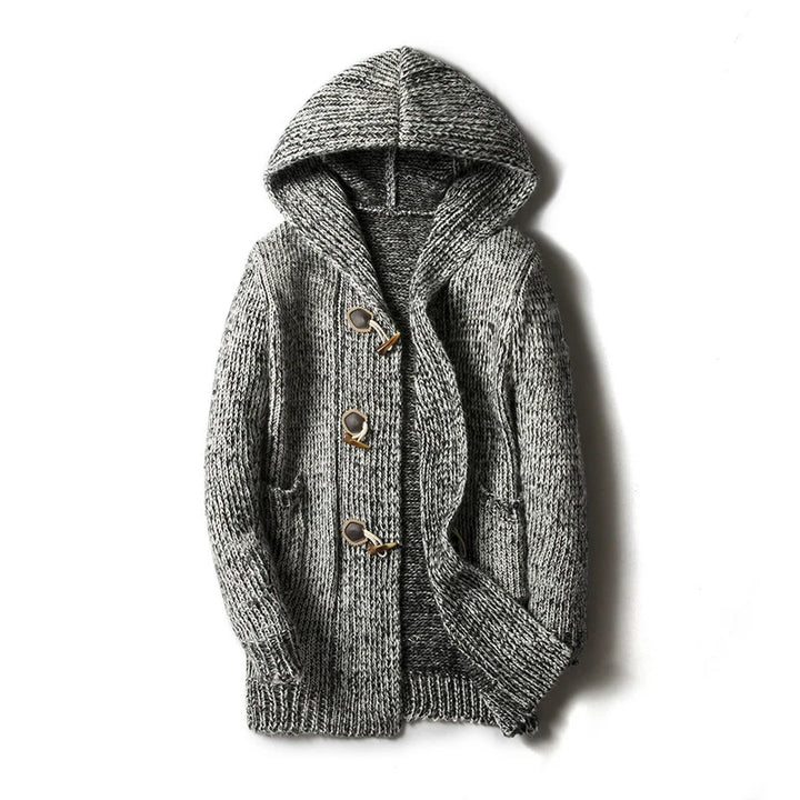Hooded Cardigan – Men's Wool Blend Knit Sweater | Mason