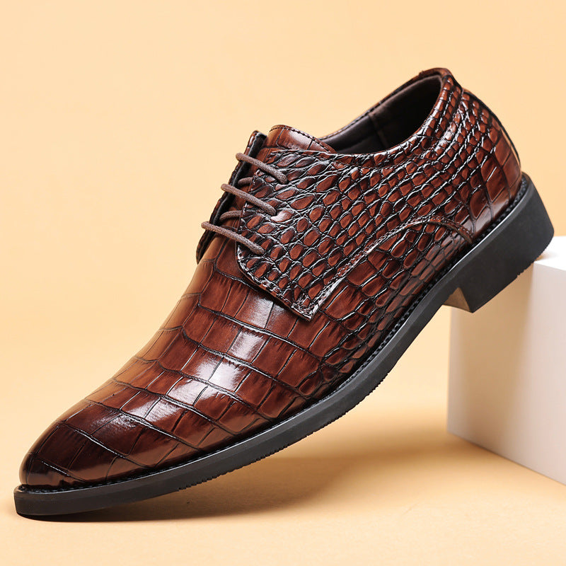 Mavoni Croc-Embossed Leather Dress Shoes