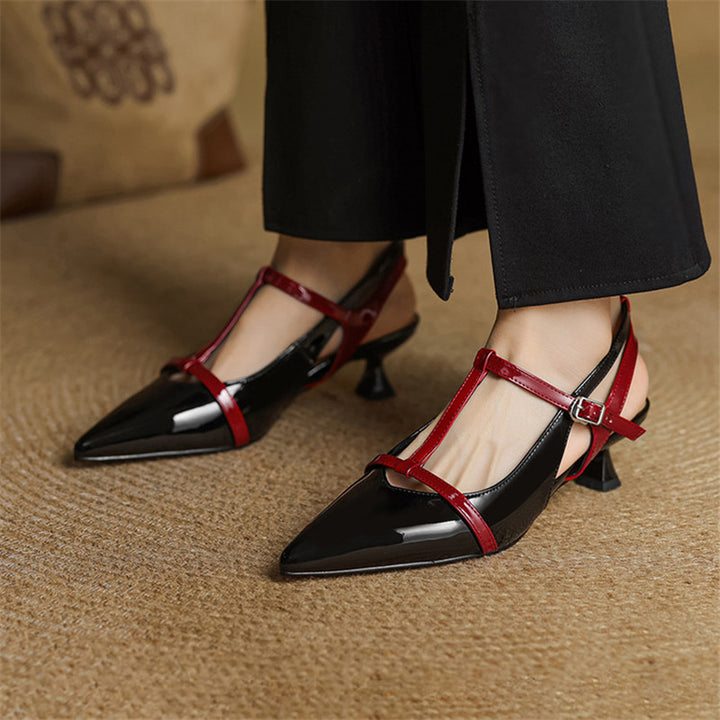 Savona Genuine Leather Mary Jane Heels