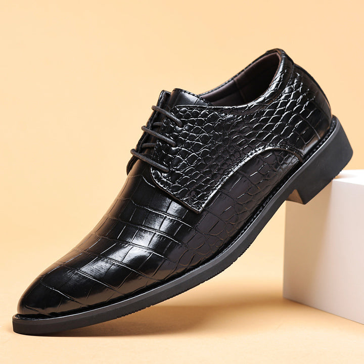 Mavoni Croc-Embossed Leather Dress Shoes