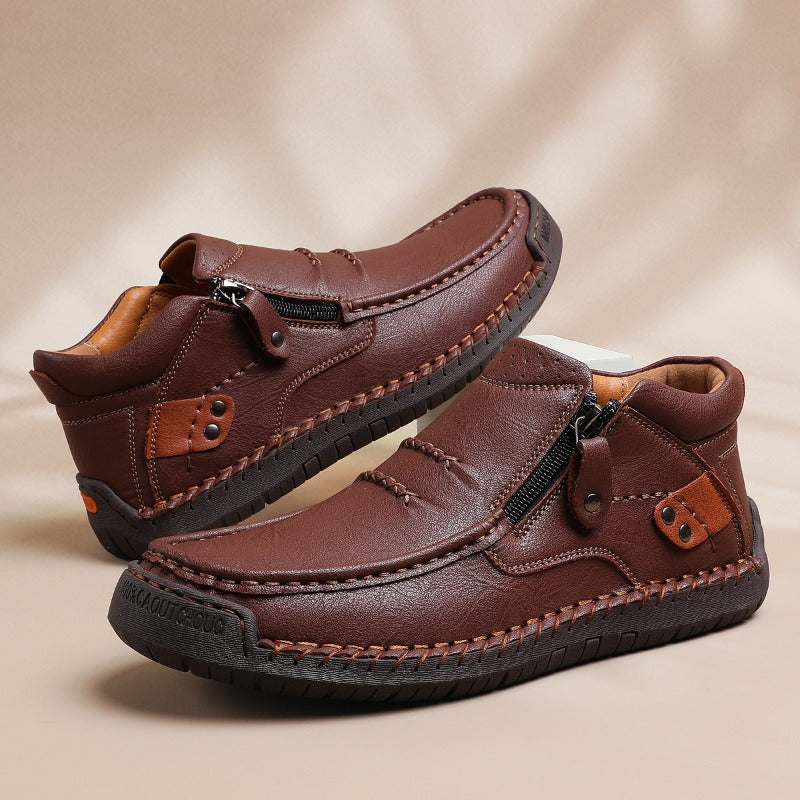 Men's Italian Leather Ankle Shoes | Savoni