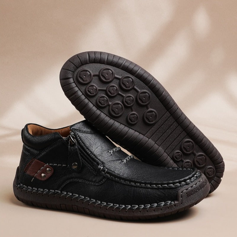 Men's Italian Leather Ankle Shoes | Savoni