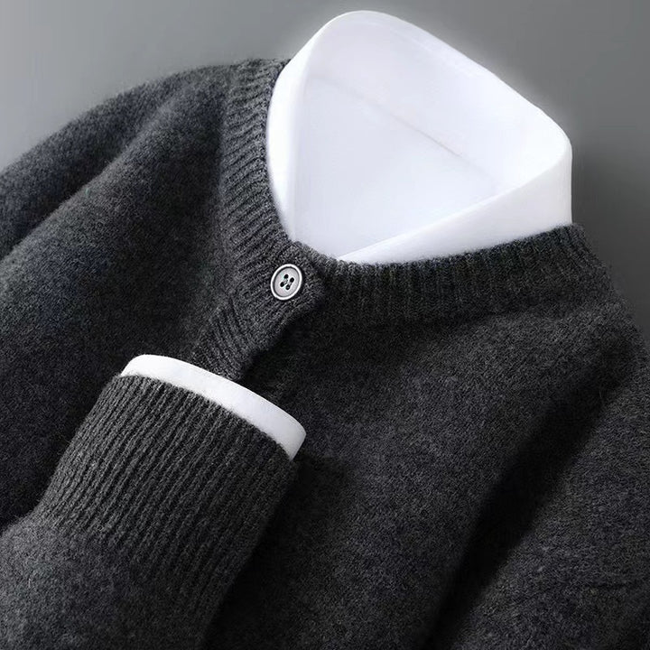 Lorenzo Wool Mock-Neck Cardigan
