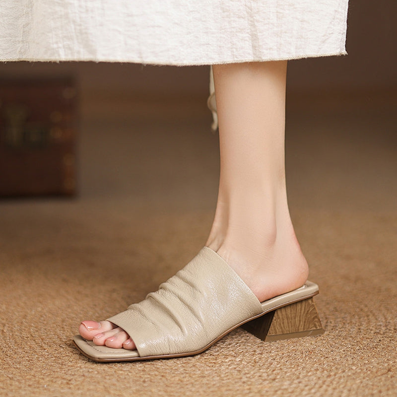 Genuine Leather Block Heel Sandals | Savona