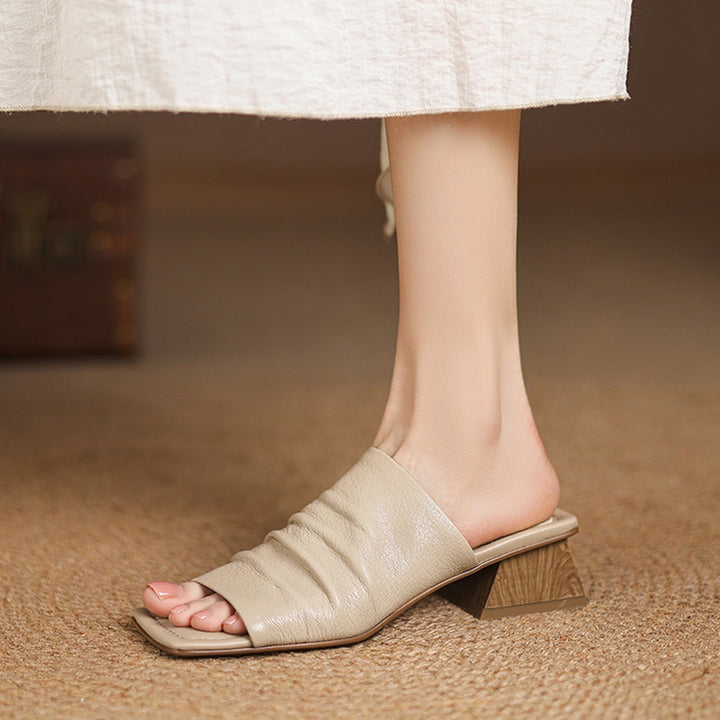 Genuine Leather Block Heel Sandals | Savona
