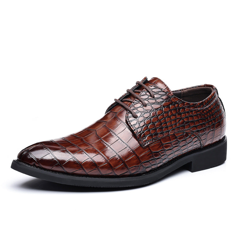 Mavoni Croc-Embossed Leather Dress Shoes