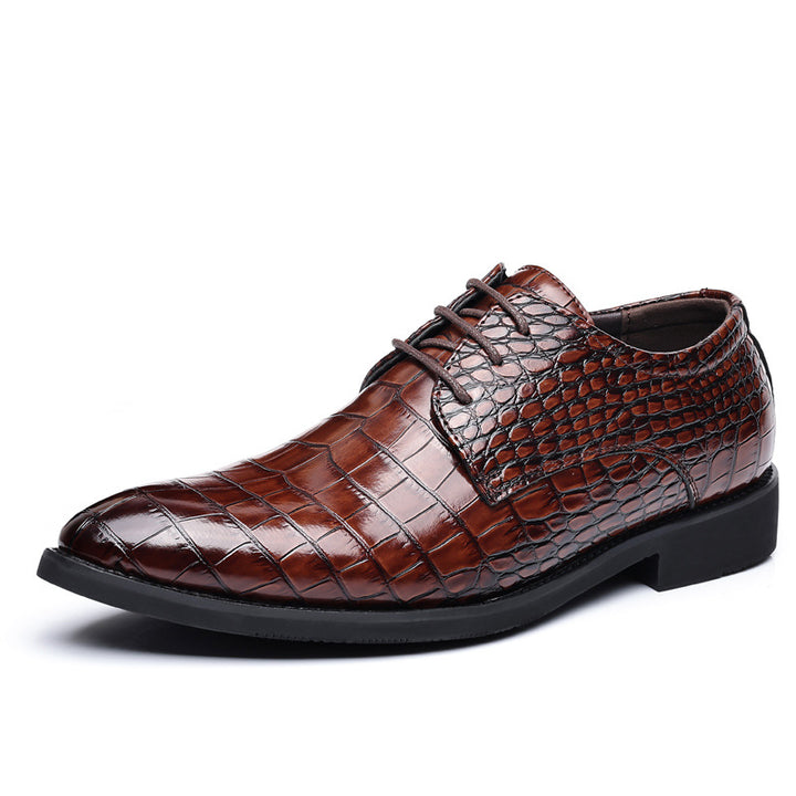 Mavoni Croc-Embossed Leather Dress Shoes