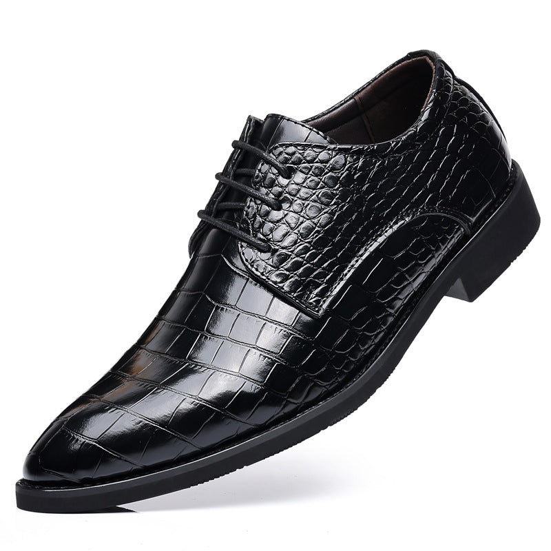Mavoni Croc-Embossed Leather Dress Shoes