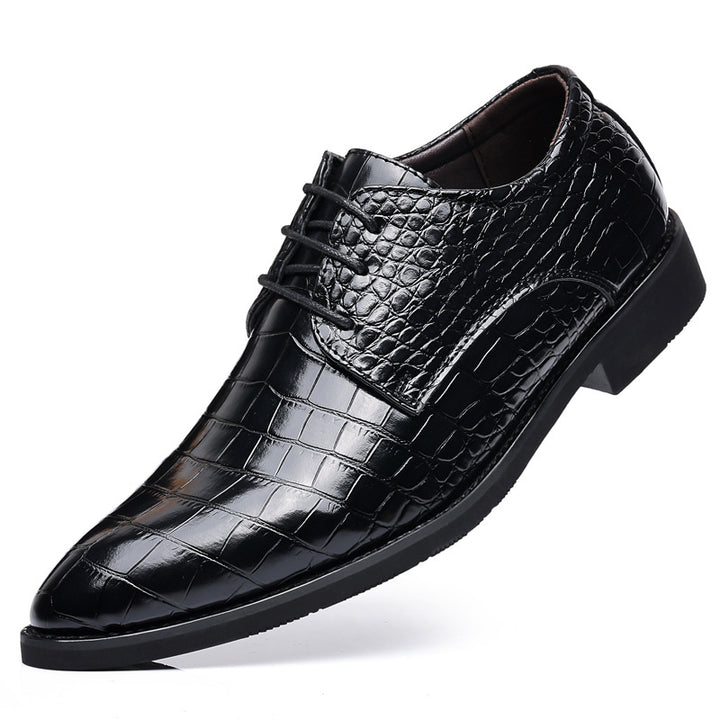 Mavoni Croc-Embossed Leather Dress Shoes