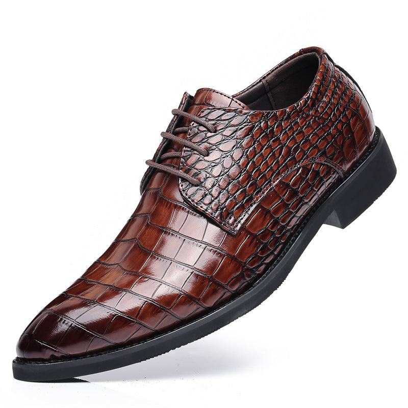 Mavoni Croc-Embossed Leather Dress Shoes